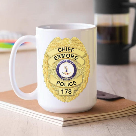 Police Badge White Ceramic Mug