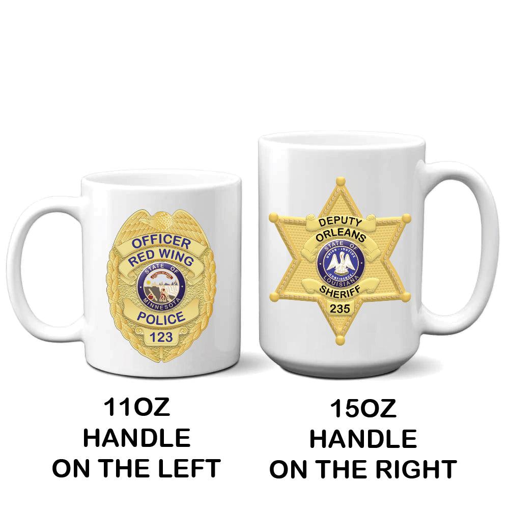 Police Badge White Ceramic Mug