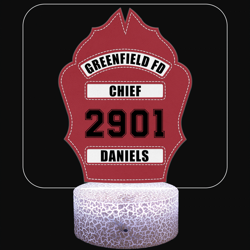 Firefighter Helmet Shield Personalized Lighted Plaque