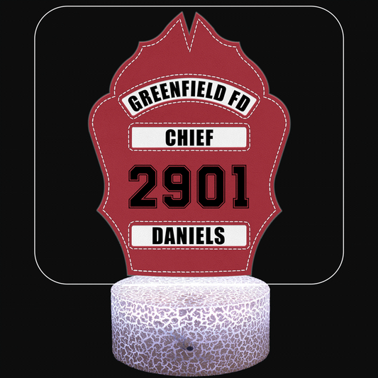 Firefighter Helmet Shield Personalized Lighted Plaque