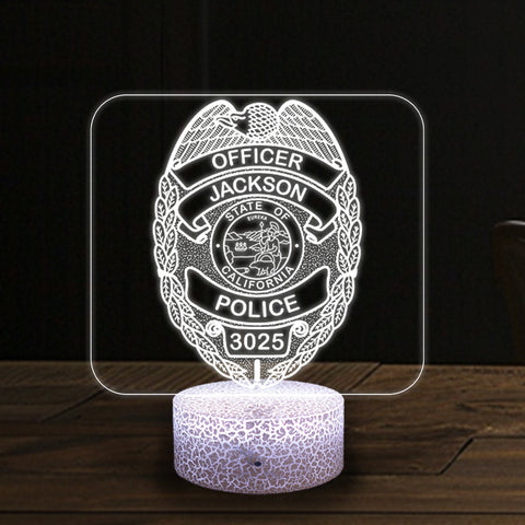 Police Badge Lighted Plaque