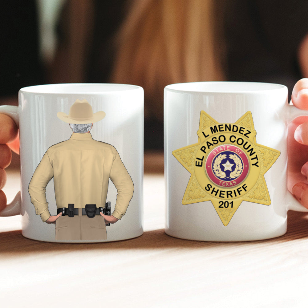 Policeman and Badge Personalized Mug