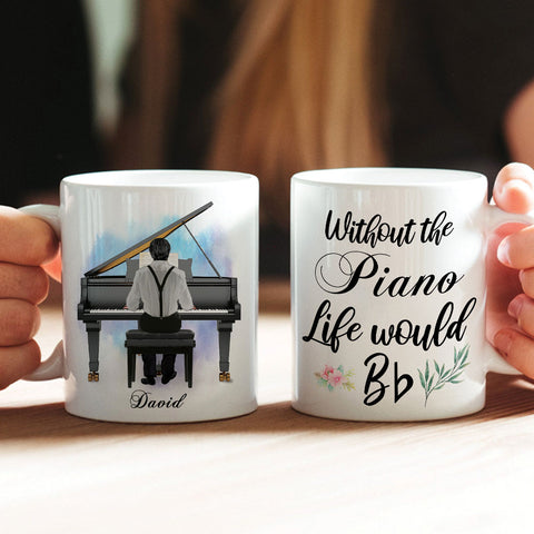 Piano Man Personalized White Ceramic Mug