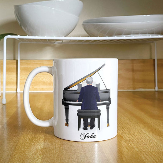 Piano Man Personalized White Ceramic Mug