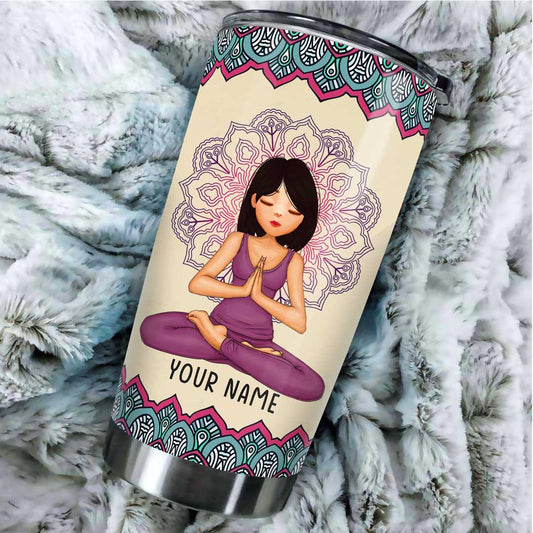 Yoga Girl Personalized Stainless Steel Tumbler - Milaste