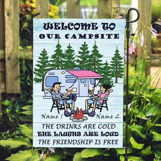 Welcome To Our Campsite Customizable Camping Flag - Milaste