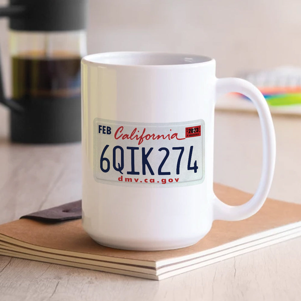 California License Plate Ceramic Mug