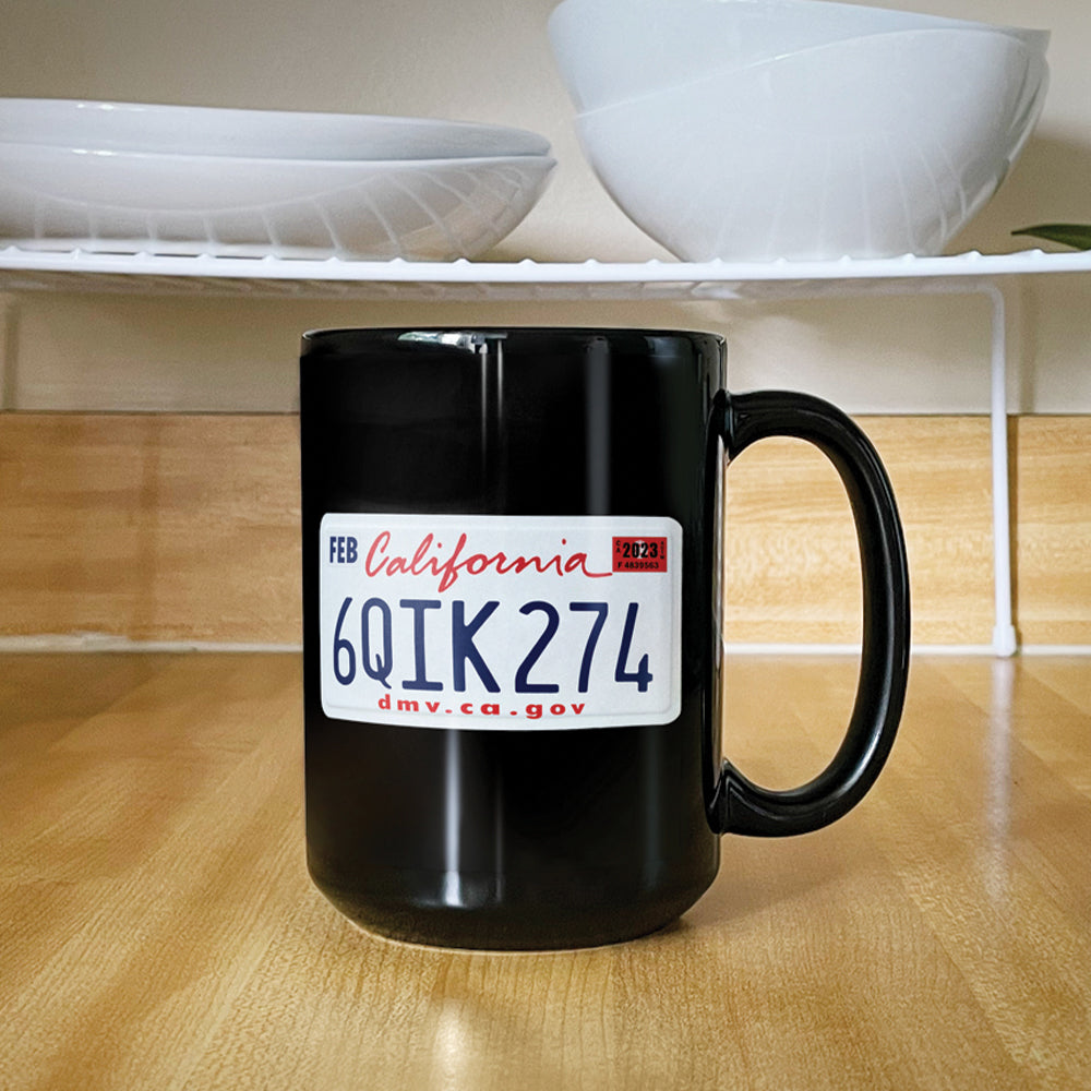 California License Plate Ceramic Mug