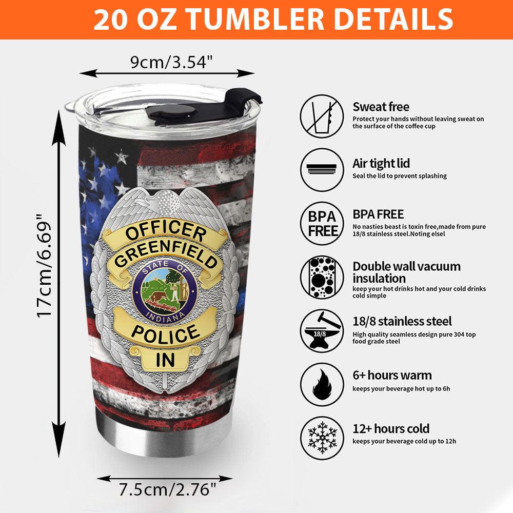 Police Firefighter EMT Badge Personalized Stainless Steel Tumbler