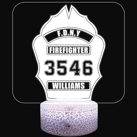 Firefighter Helmet Shield Personalized Lighted Plaque