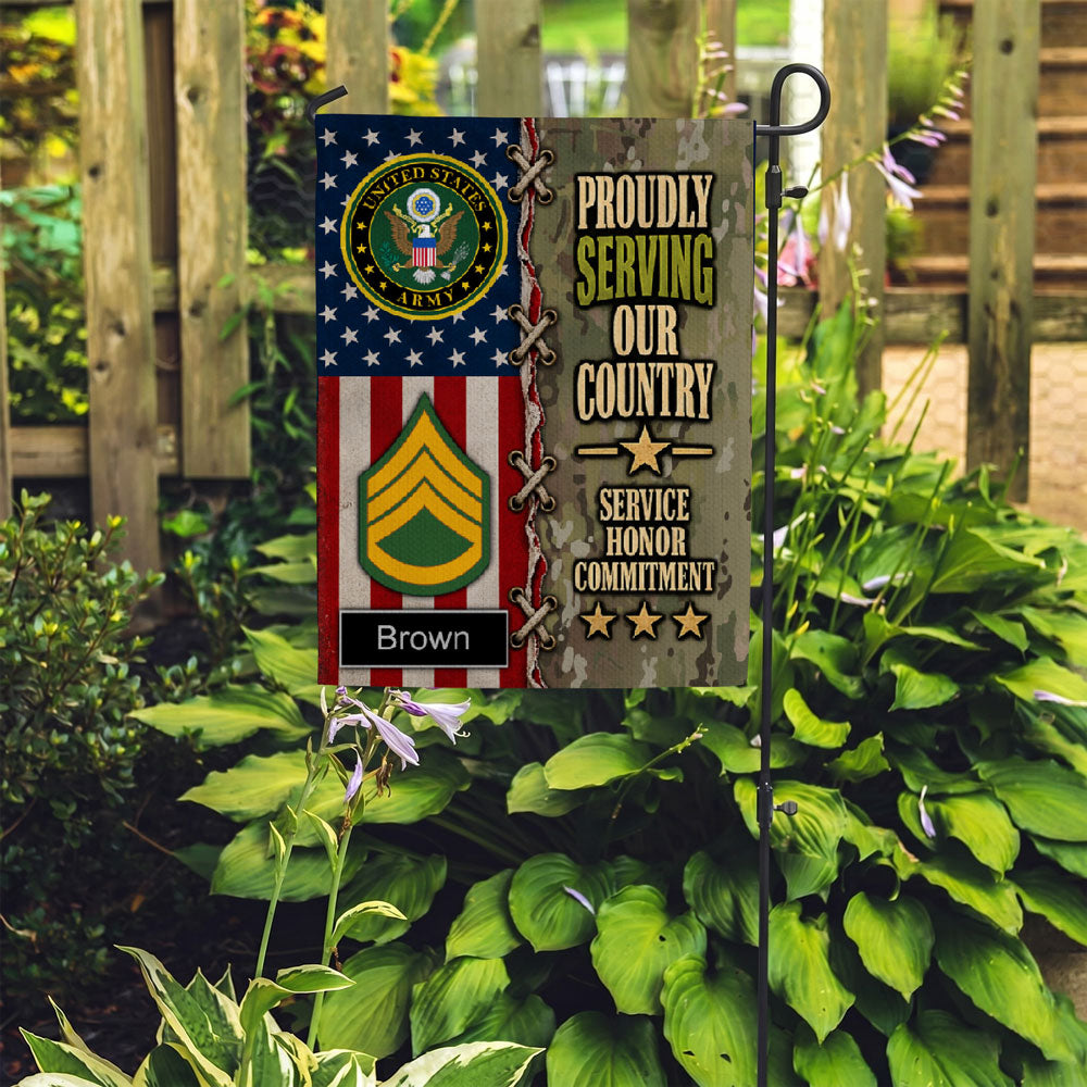 Personalized Military Garden Flag