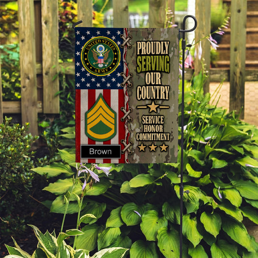 Personalized Military Garden Flag