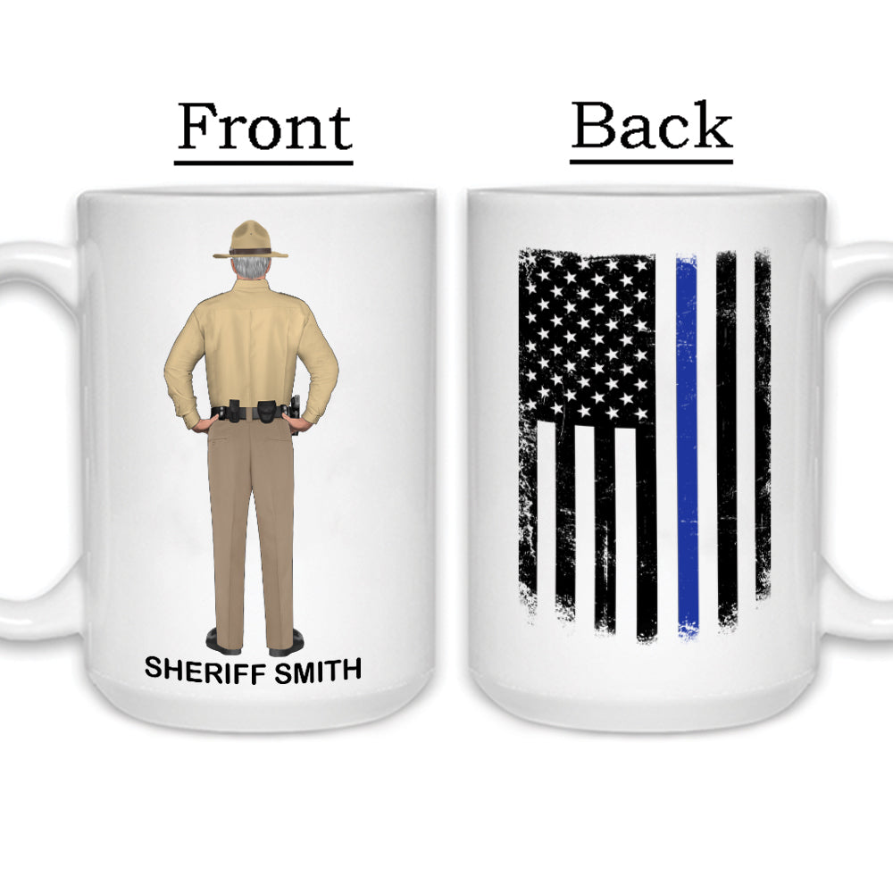 Policeman Deputy Sheriff Personalized White Ceramic Mug