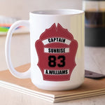 American Firefighter Helmet Front Shield Customizable Mug