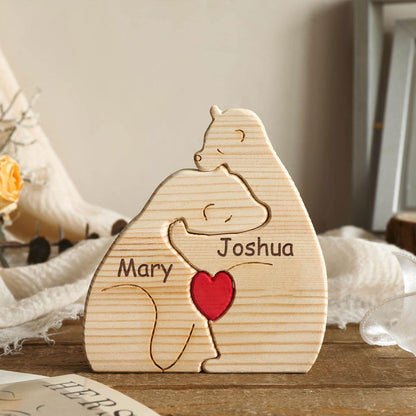 Personalized Bear Family Wooden Puzzle