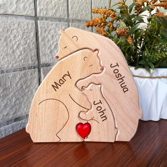 Personalized Bear Family Wooden Puzzle