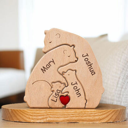 Personalized Bear Family Wooden Puzzle