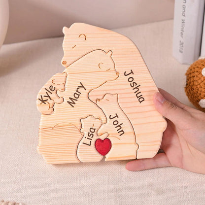 Personalized Bear Family Wooden Puzzle