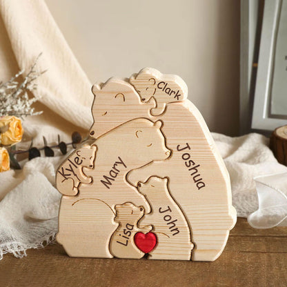Personalized Bear Family Wooden Puzzle