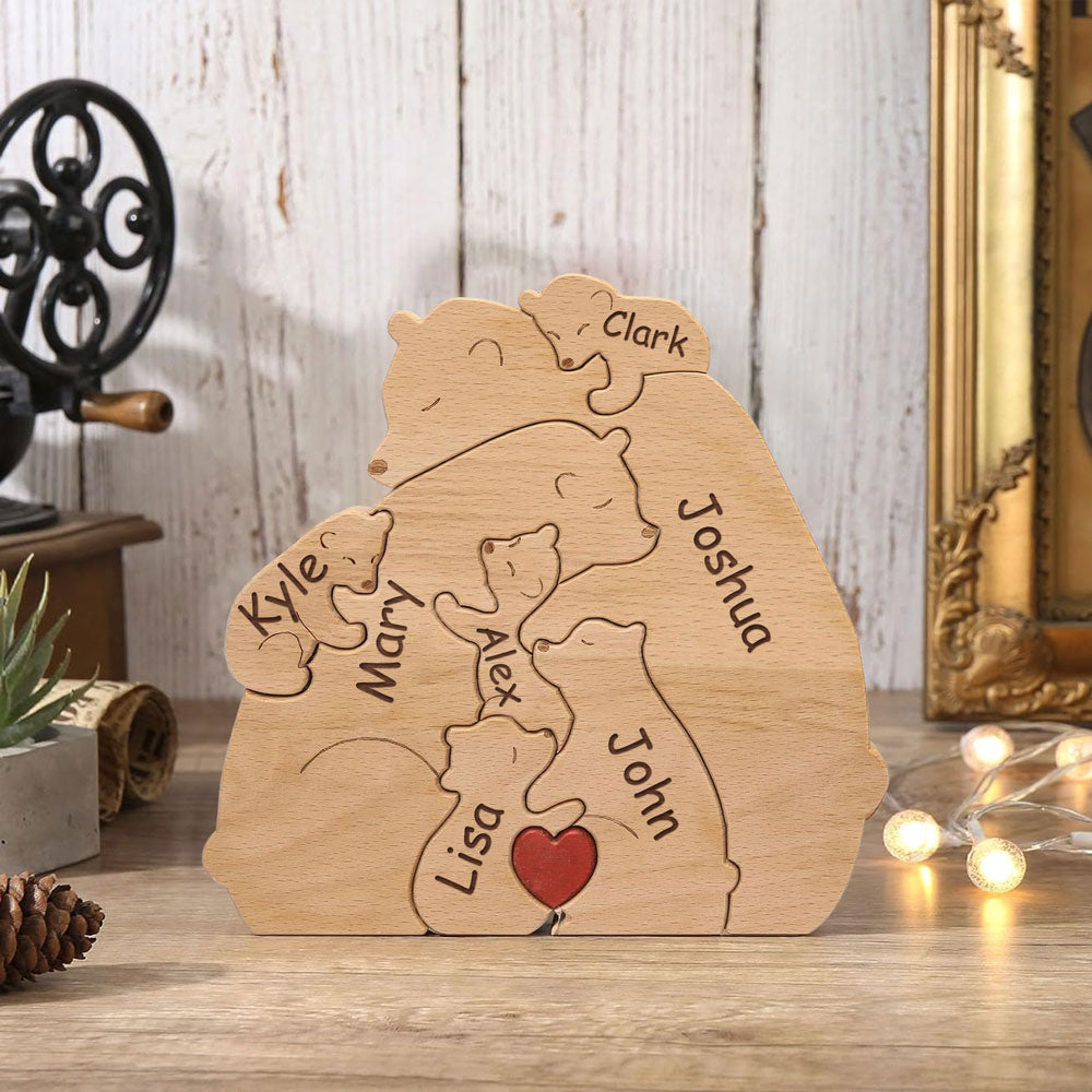 Personalized Bear Family Wooden Puzzle