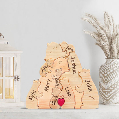 Personalized Bear Family Wooden Puzzle