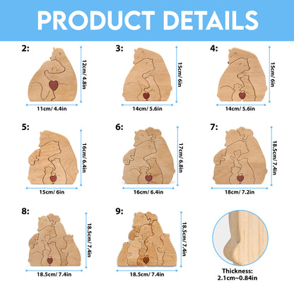 Personalized Bear Family Wooden Puzzle