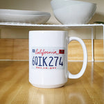 California License Plate Ceramic Mug