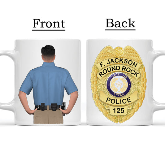 Policeman and Badge Personalized Mug