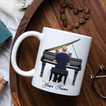 Piano Man Personalized White Ceramic Mug
