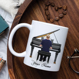 Piano Man Personalized White Ceramic Mug