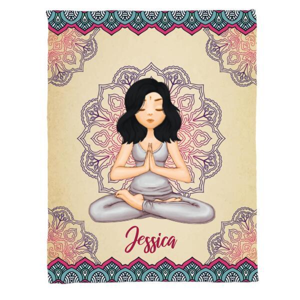 Yoga Girl Personalized Fleece Blanket - Milaste