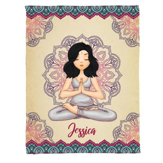 Yoga Girl Personalized Fleece Blanket - Milaste