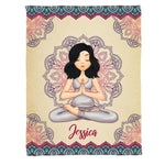Yoga Girl Personalized Fleece Blanket - Milaste