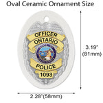 Police Badge Personalized Oval Ornament - Milaste