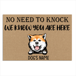 No Need To Knock... Dog Lovers Customizable Rubber Base Doormat - Milaste
