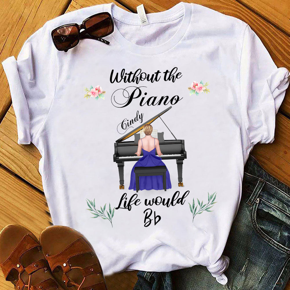 Female Piano Player Personalized Shirts