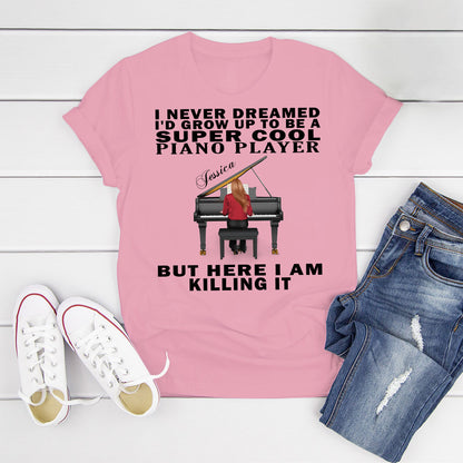 Female Piano Player Personalized Shirts