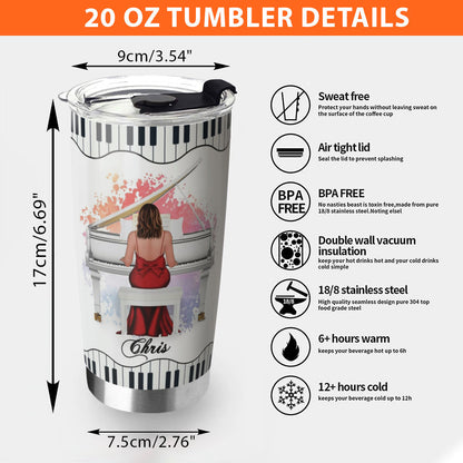 Piano Player Stainless Steel Tumbler