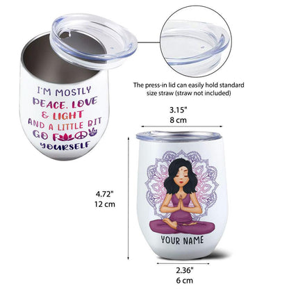 Yoga Girl Personalized Stemless Wine Tumbler - Milaste