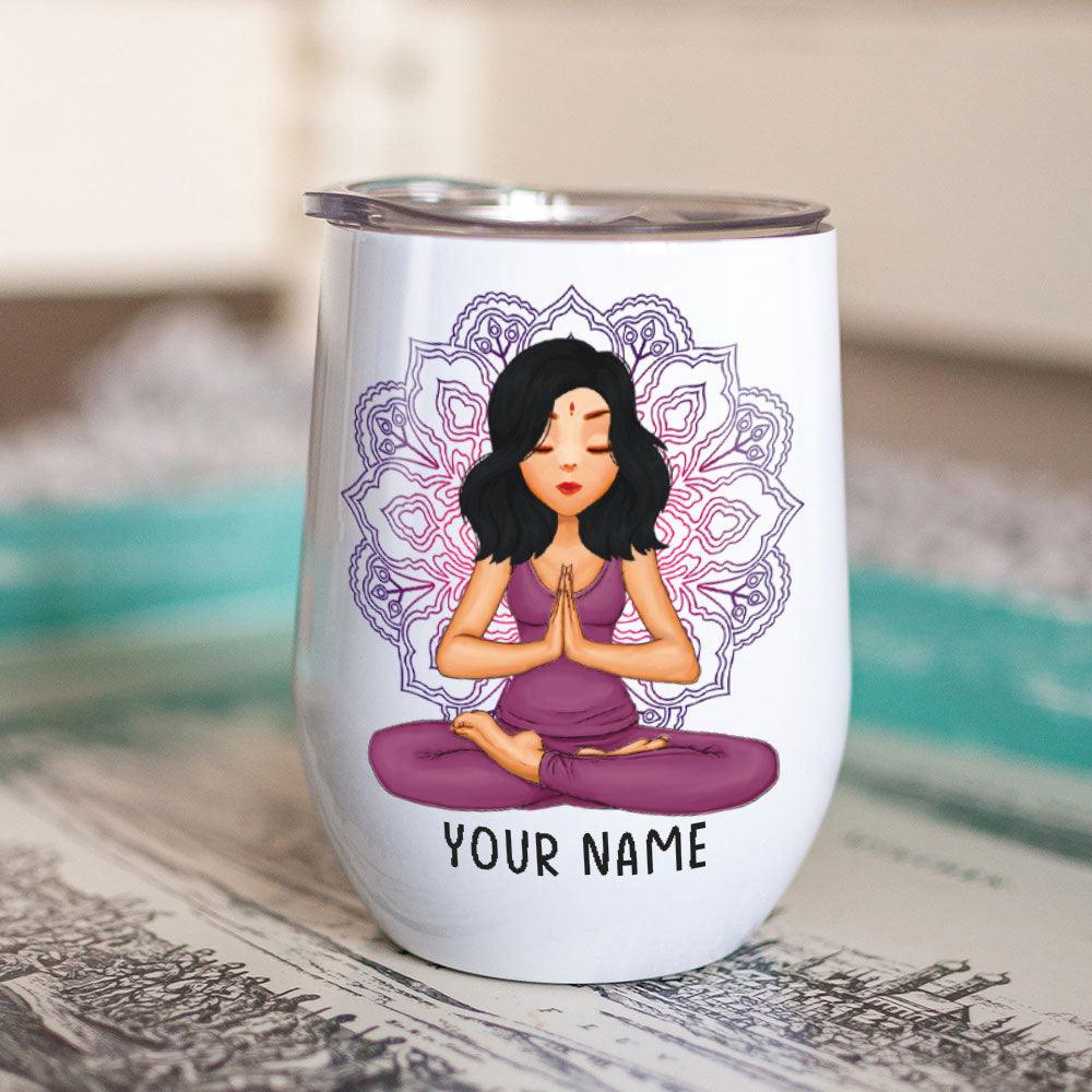 Yoga Girl Personalized Stemless Wine Tumbler - Milaste