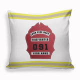Firefighter Helmet Shield Customizable Throw Pillow - Milaste