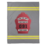 Firefighter Helmet Shield Customizable Fleece Blanket - Milaste