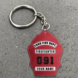Firefighter Helmet Shield Customizable Keychain - Milaste