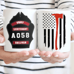 American Firefighter Helmet Front Shield Customizable Mug - Milaste