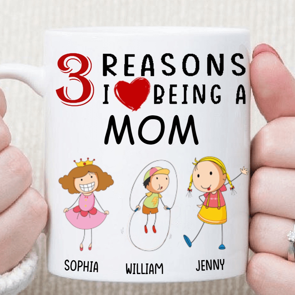 Funny Kids: The Reasons I Love Being A ... Customizable Ceramic Mug - Milaste