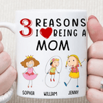 Funny Kids: The Reasons I Love Being A ... Customizable Ceramic Mug - Milaste