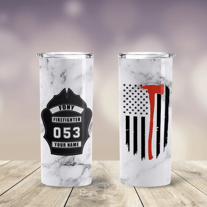 American Firefighter Customizable Skinny Tumbler - Milaste