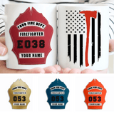 American Firefighter Helmet Front Shield Customizable Mug - Milaste