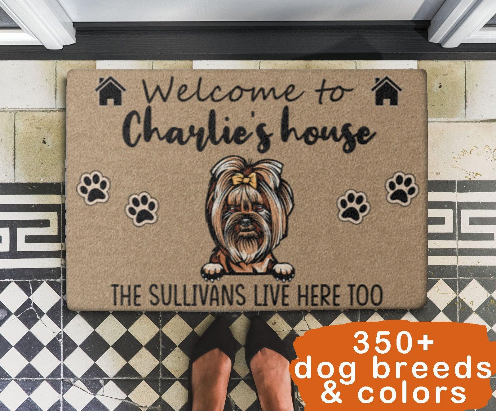 Welcome To The Dog's House Customizable Rubber Base Doormat - Milaste