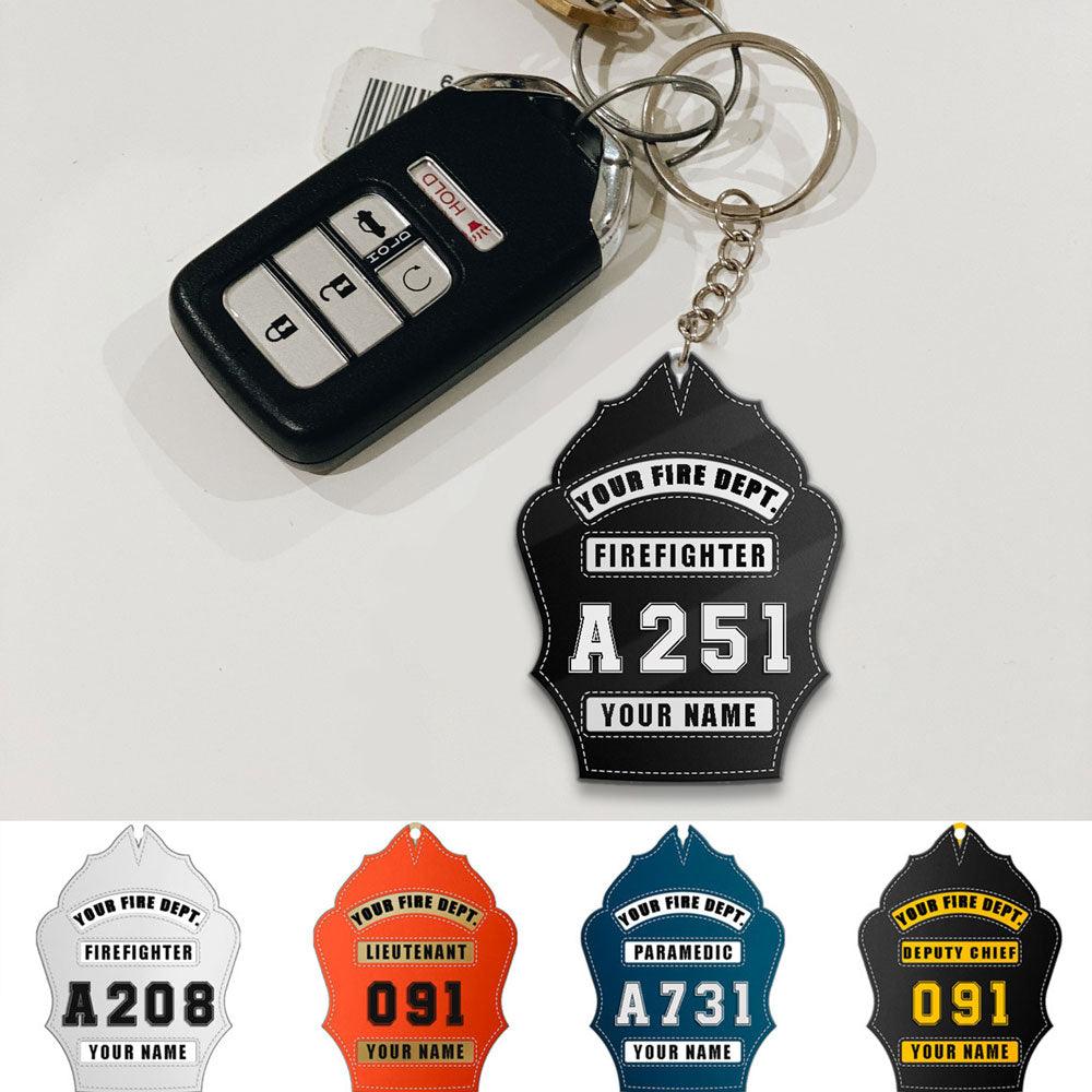 Firefighter Helmet Shield Customizable Keychain - Milaste